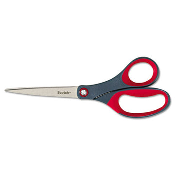 Scotch® Precision Scissors, 8" Long, 3.13" Cut Length, Gray-red Straight Handle freeshipping - TVN Wholesale